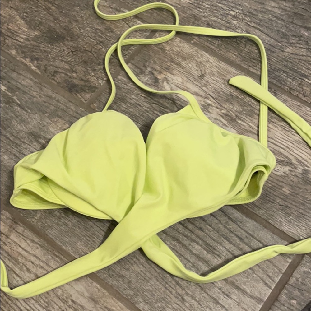 Bright yellow green Victoria Secret swimsuit top